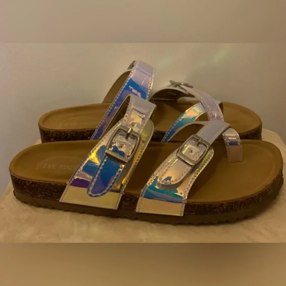 Steve Madden Shoes Steve Madden Silver Metallic Beached Slide